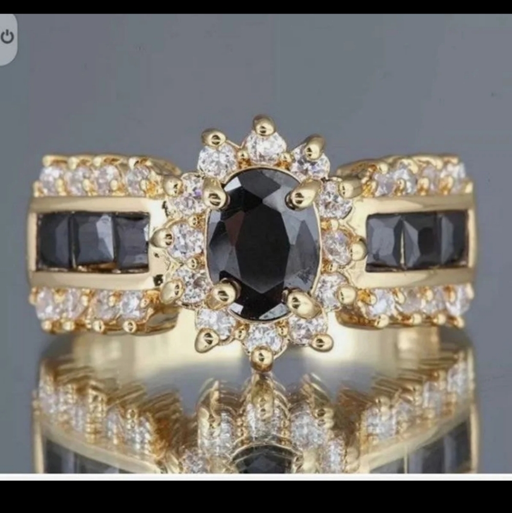 New  black cz. Gold Filled ring